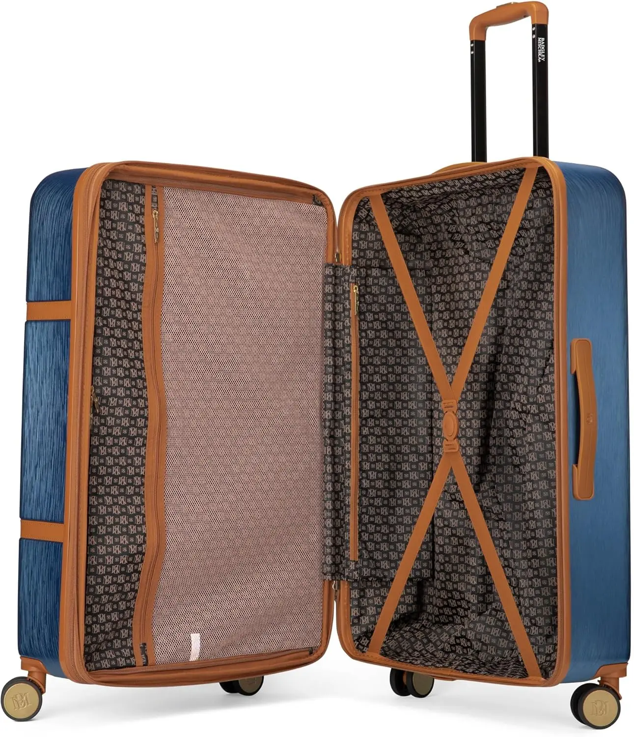 Grace 3 Piece Polycarbonate-Abs Expandable Retro Luggage Set (Navy)