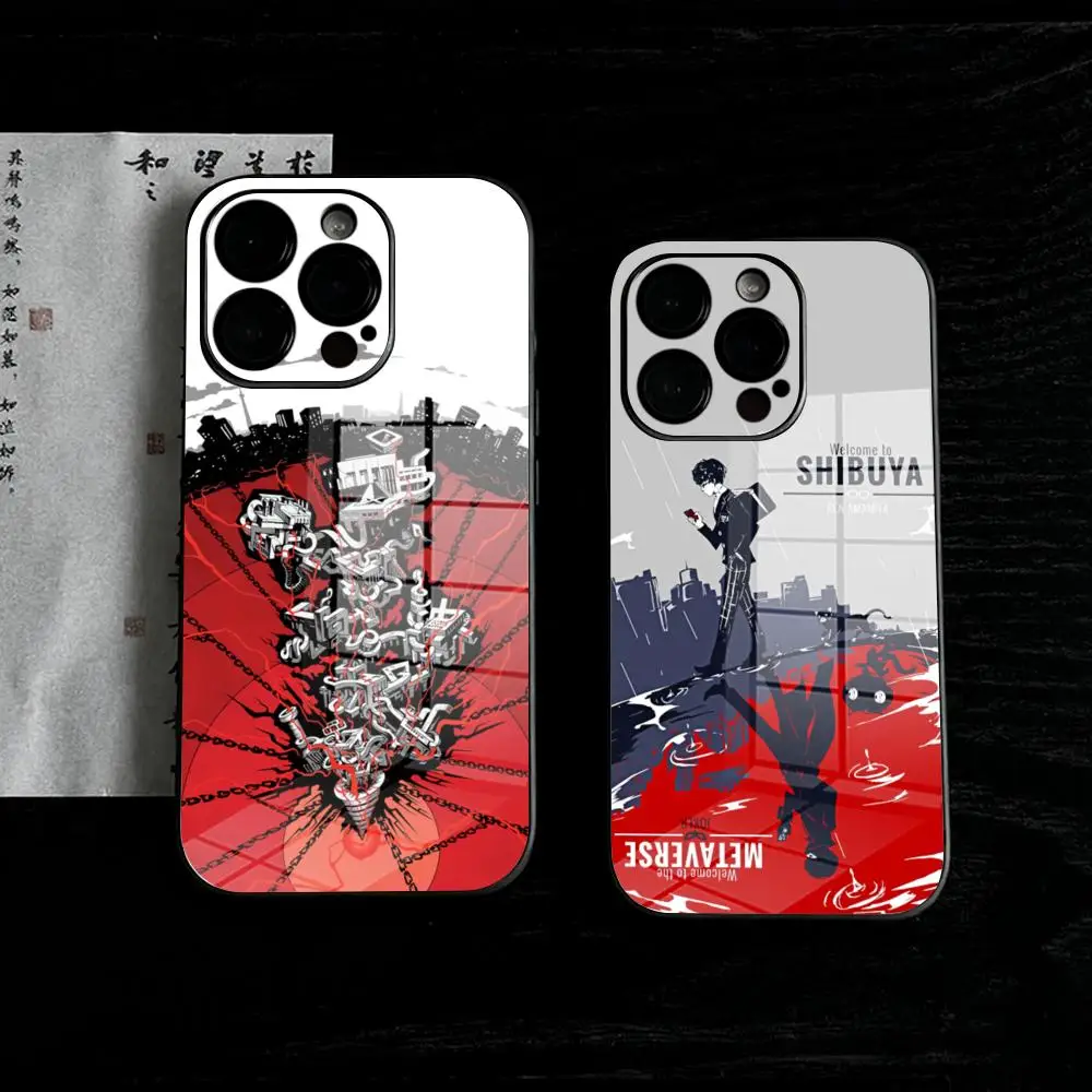 

Чехол для телефона P-Persona 5 для iPhone 17 Air 16 15 14 13 12 11 Pro Max с прецизионными отверстиями в акриловом стеклянном чехле для ПК с защитой от падения