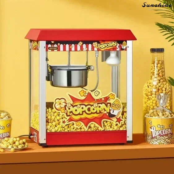 

Orange rice popcorn machine. Automatic popcorn machine. Commercial spherical butterfly shaped electric popcorn machine.