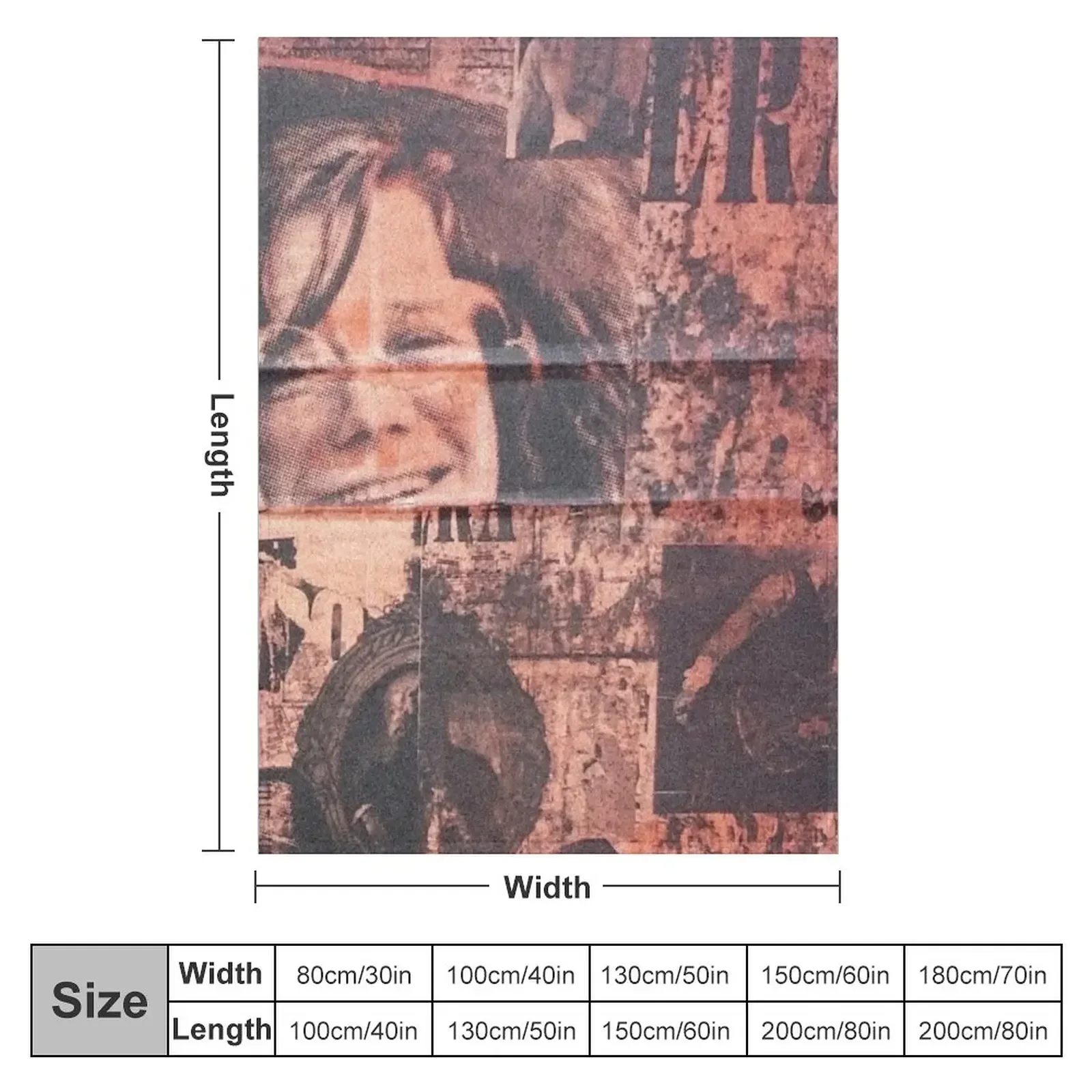 New Red Vintage Wall with Janis Joplin Throw Blanket Nap Single Stuffeds Blankets