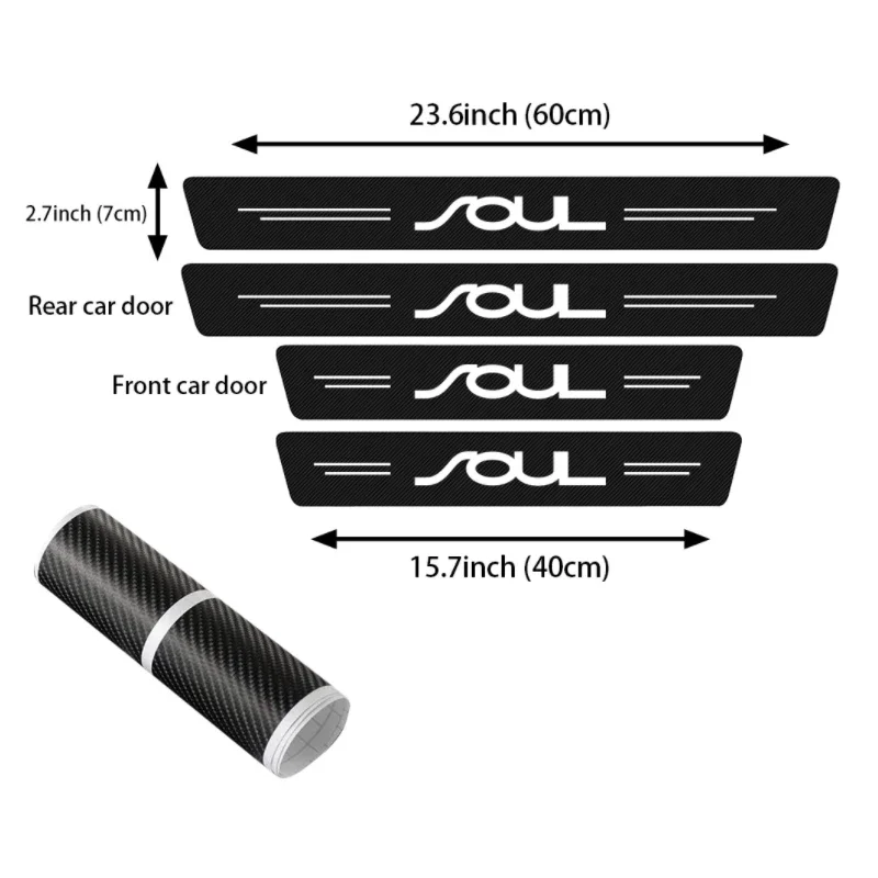 Car Door Threshold Tape Anti Scratch Stickers Decals for KIA Soul Logo KX3 Sportage Sorento Ceed Optima Stinger Picanto Stonic