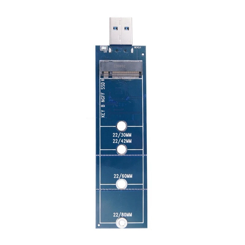 1 buah kartu adaptor M2 ke USB kunci B M.2, adaptor SATA SSD NGFF ke USB 3.0 kartu SSD