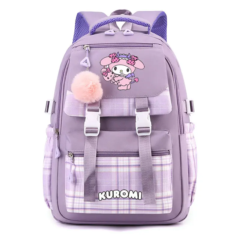 Cute Melody Large Capacity Backpack para estudantes do ensino médio, sacos escolares para mulheres, saco diário para meninas, melhor presente