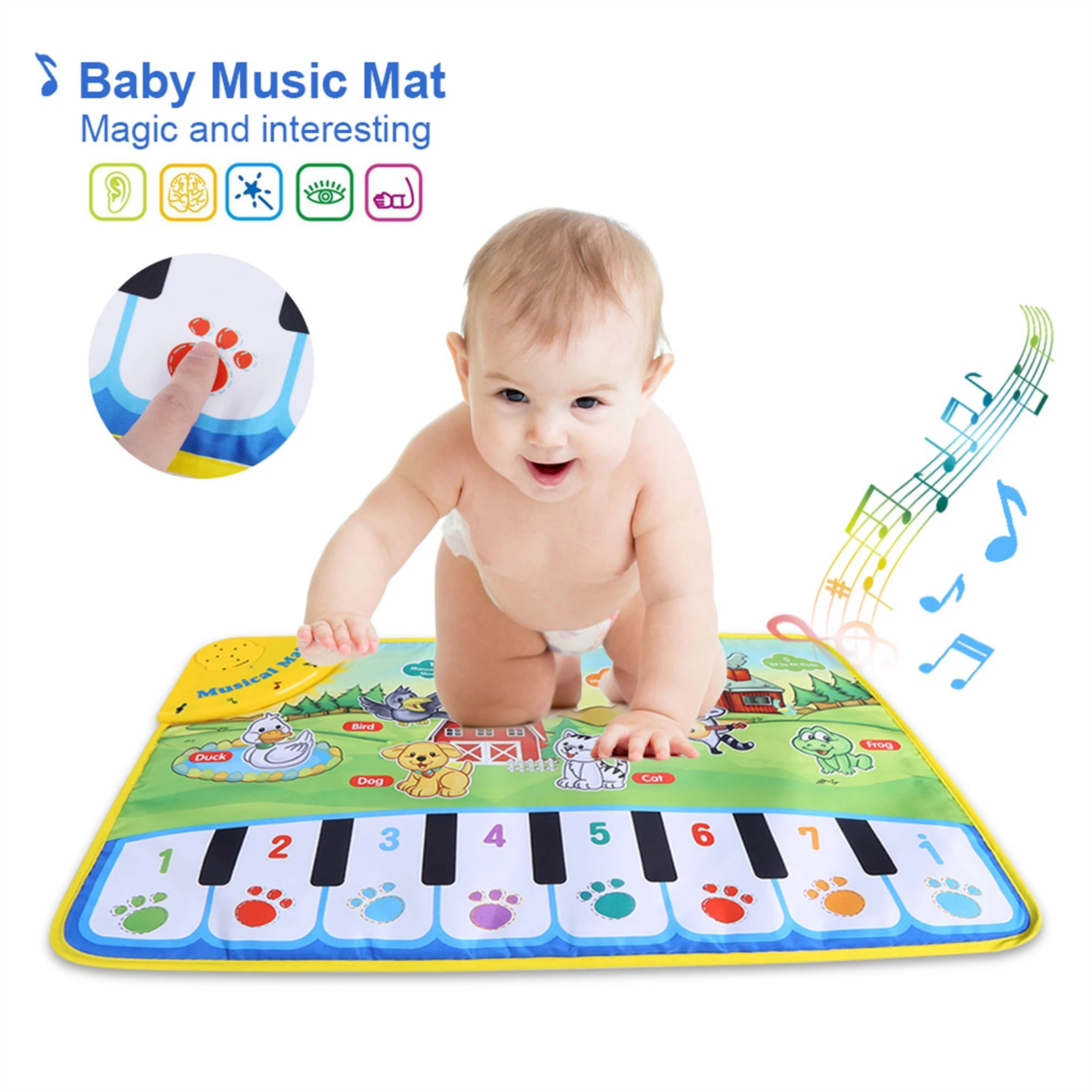 Polymères de musique pour enfants, tapis de piano, jouet musical, cadeau pour bébé