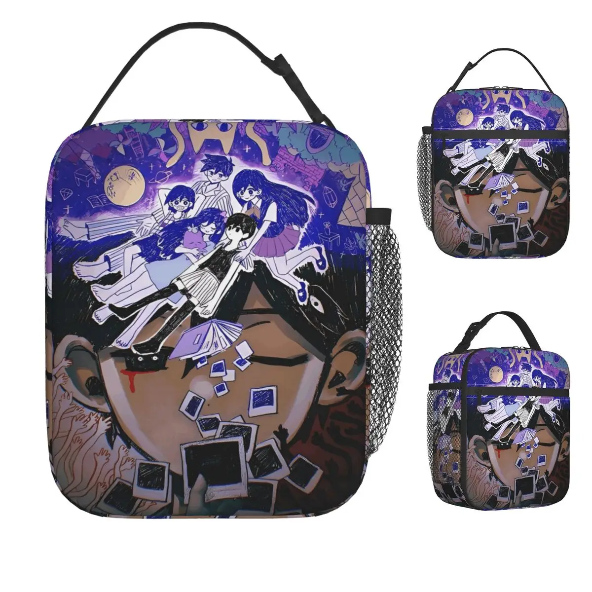 

Anime Basil Sunny Omori Game Lunch Bag Portable Insulated Lunch Box Work Print Cooler Bag Casual Waterproof Thermal Lunch Bags
