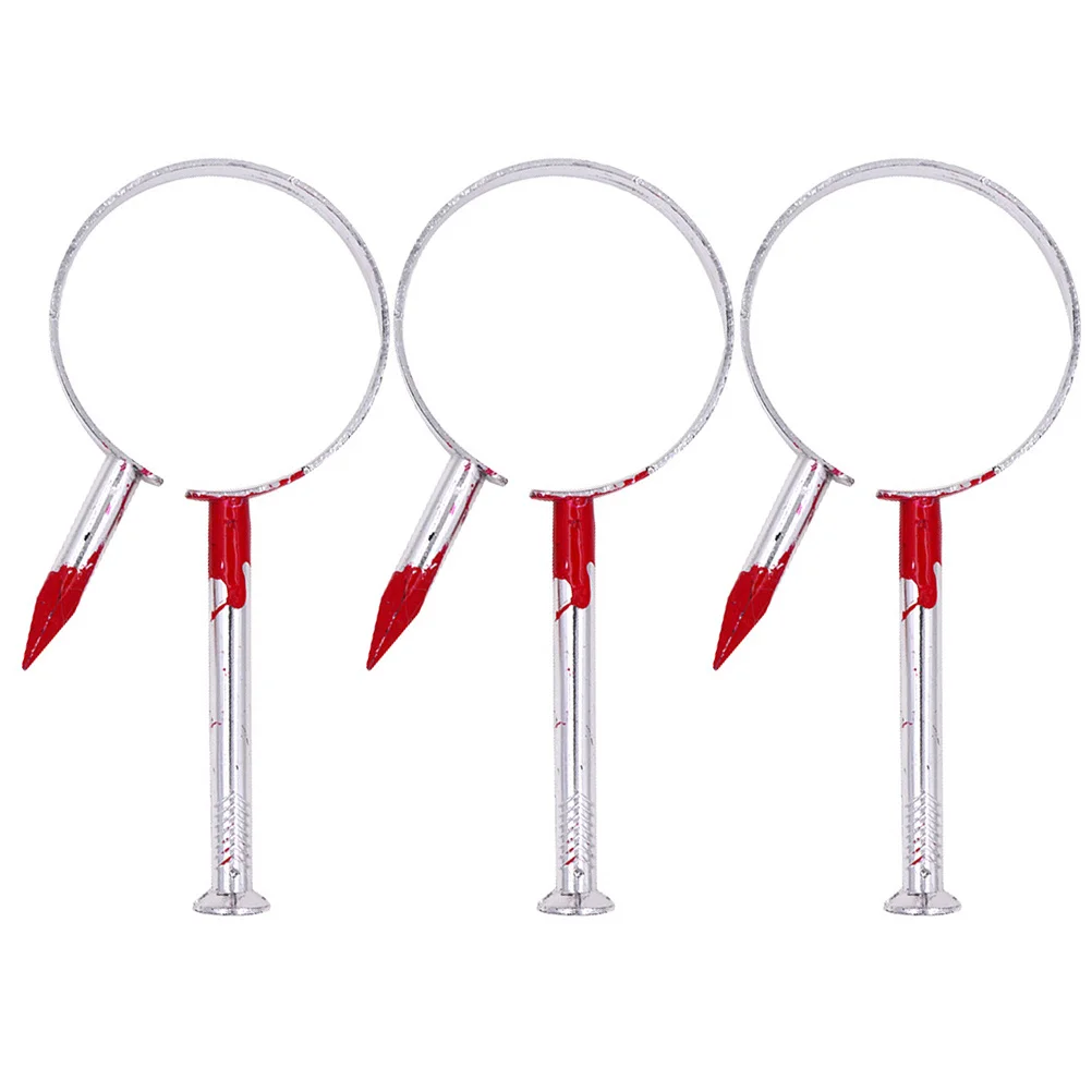 3Pcs Nail Through Head Prop Horror Nail Headband Halloween Party Prank Props Cosplay Decoration Halloween Props