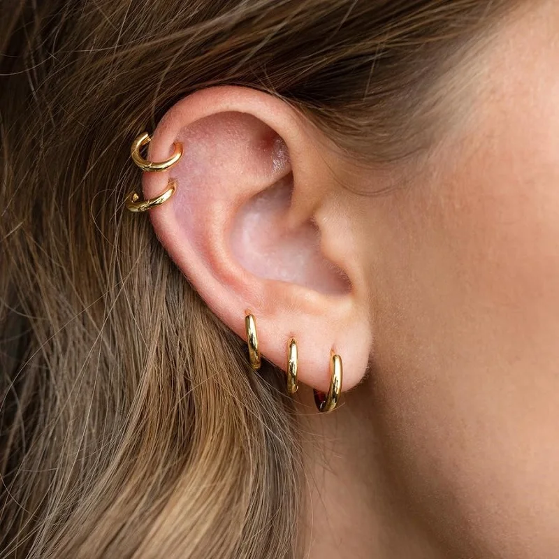 1 Paar hochwertige klassische Creolen für Männer/Frauen, Edelstahl-Ohrschnalle, tägliches Tragen, Ohrschmuck, Fabrikpreis, heißer Verkauf – Detail 7