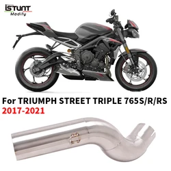 Slip On For TRIUMPH STREET TRIPLE 765 S R RS TRIPLE 765 2017 - 2021 Motorcycle Exhaust Escpae Moto Mid Link Pipe Connect 51mm