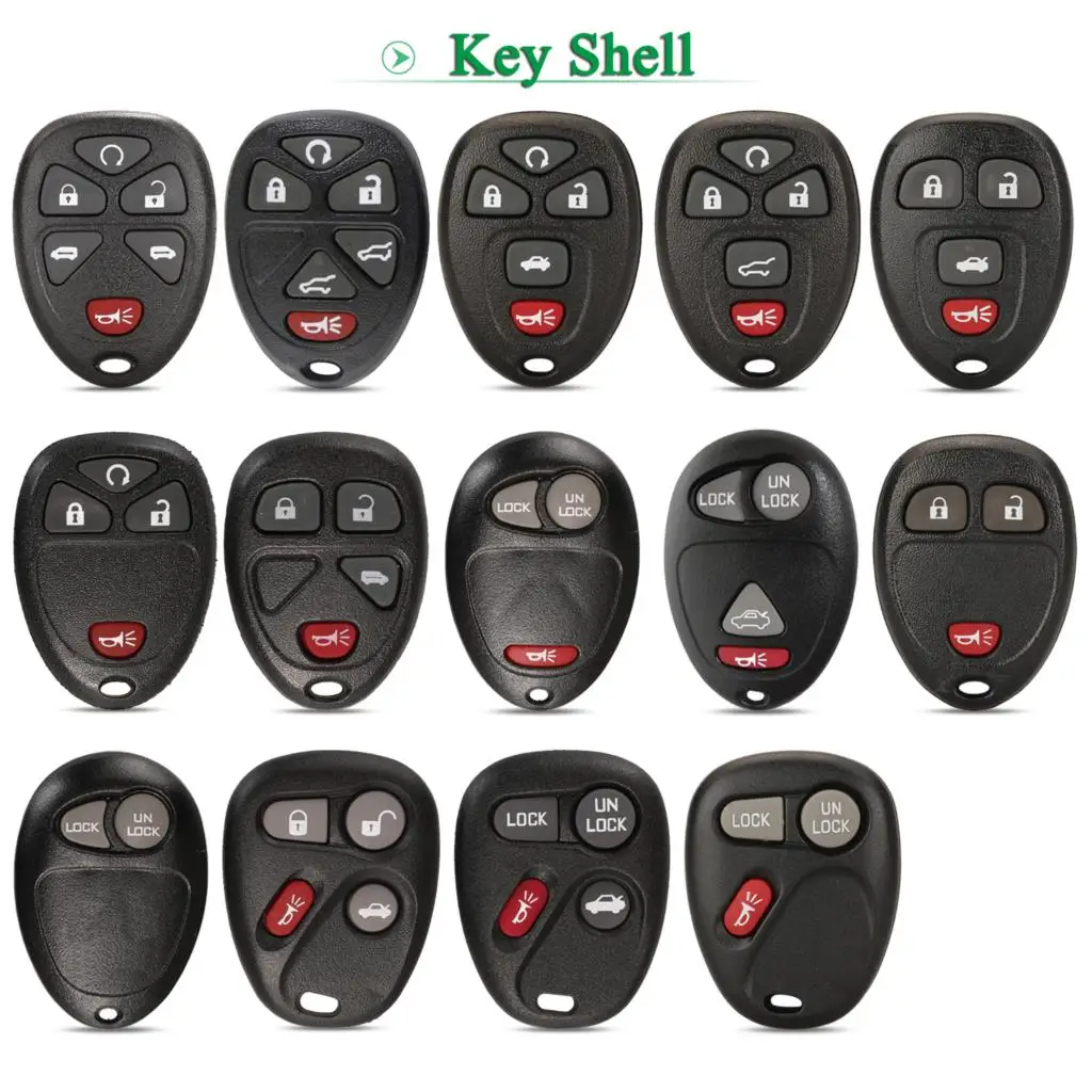 Jingyuqin Remote Car Key Case Shell Cover 2/3/4/5/6 Buttons For Buick Hummer H3 GMC For Chevrolet Colorado fob Replacement