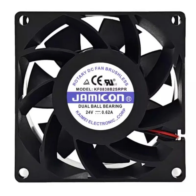 New Cooler Fan for JAMICON KF0838B2S/URPR 24V 0.62A 0.84A 8CM Large Air Volume Inverter Cooling Fan 8038