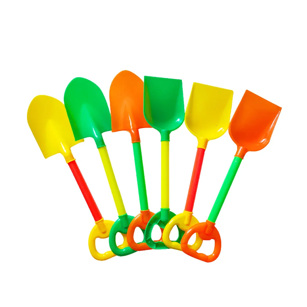 

6pcs Plastic Sand Scoop Beach Toy Sand Toy Lightweight Bright Color for Kids (Style and Color Random)