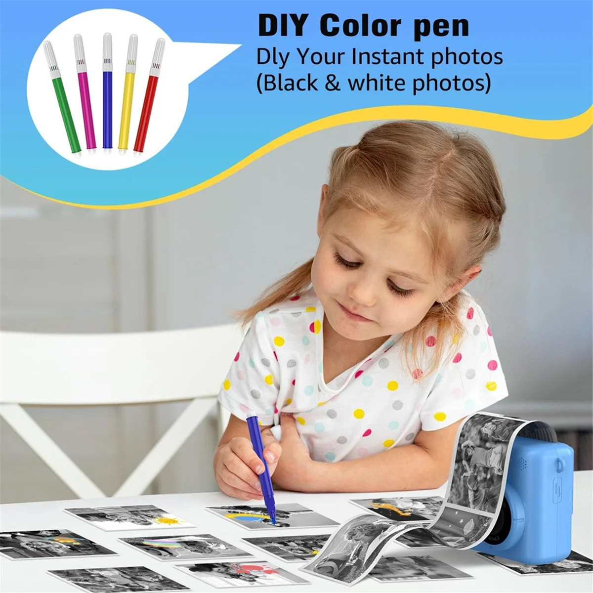 GOB-Instant Print Camera 1080P HD цифровые видеокамеры с 3-печатной бумагой портативная дорожная игрушечная камера для детей