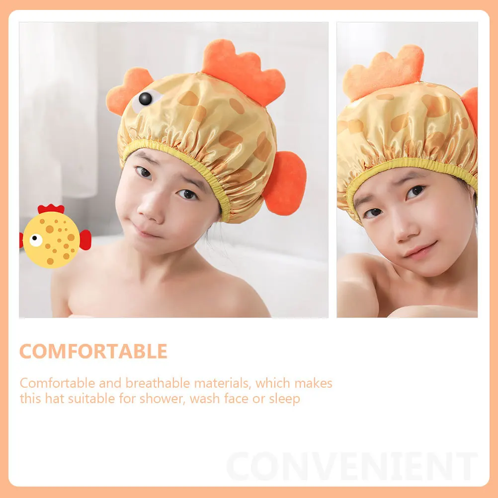 Gorros de ducha para niños, gorro de baño de dibujos animados, gorro de dormir ligero y reutilizable para niños pequeños y niñas, gorro de baño bonito, 2 uds.