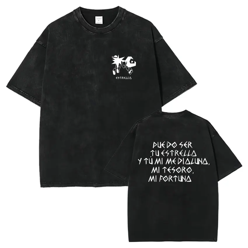 

Singer Mora Lo Mismo De La Otra Vez 2025 Vintage Washed New Album T Shirt Men Women Summer Oversized O-Neck Harajuku Cotton Tops
