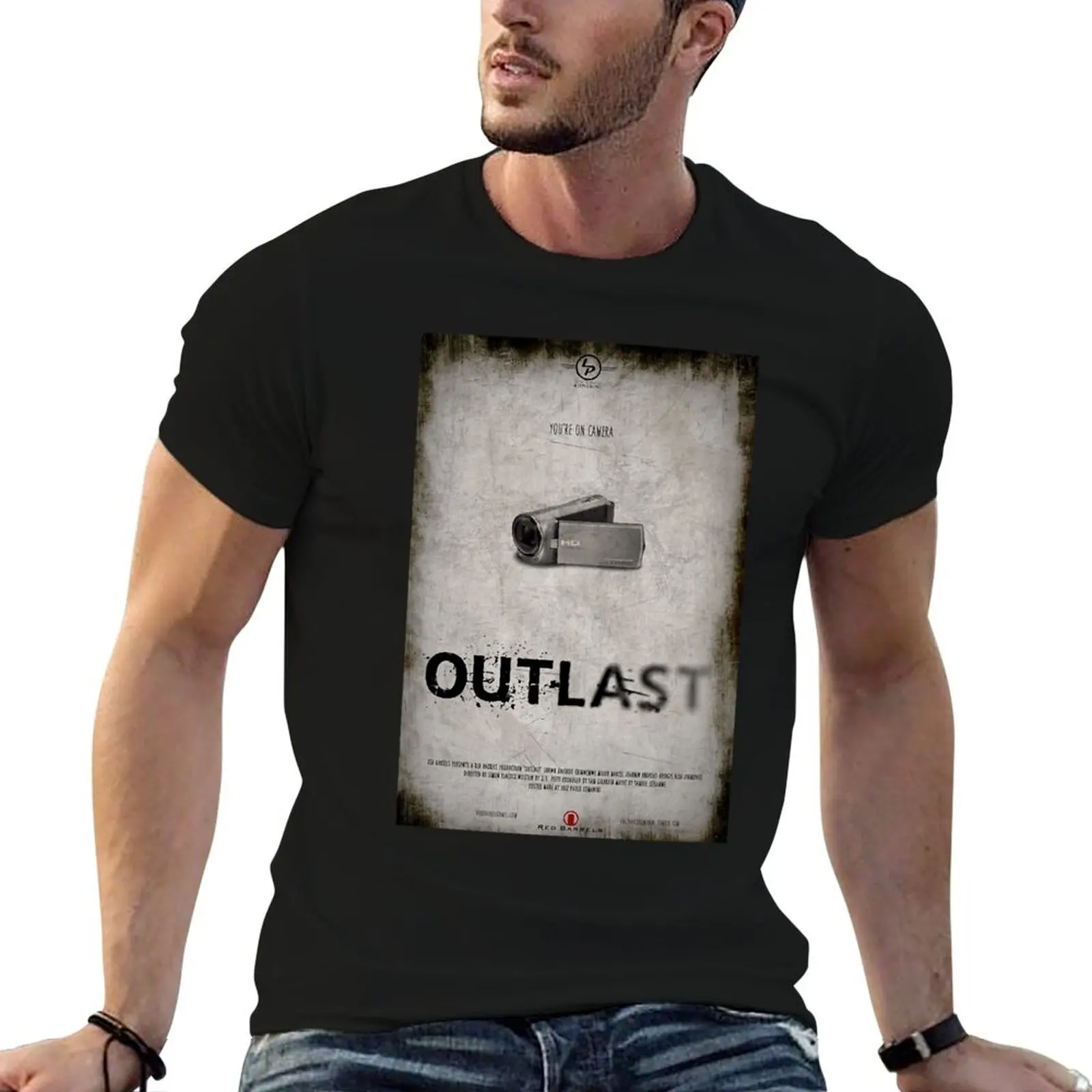 Outlast Handycamp Poster Tri-blend T-Shirt quick-drying vintage anime shirt basketball graphic tees mens plain t shirts