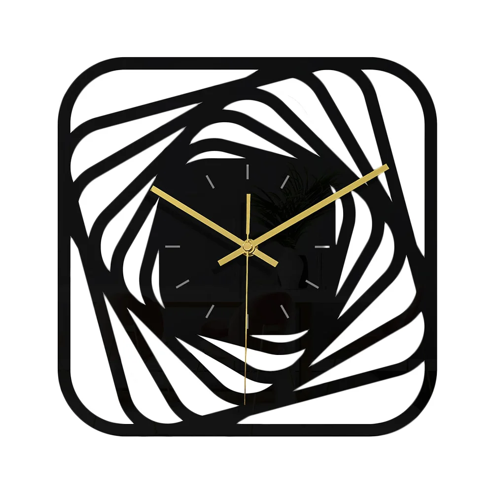 

Acrylic Wall Black 3D Digital Home Decor Bedroom Living Room Low Noise Safe Wide Hanging Clock Application