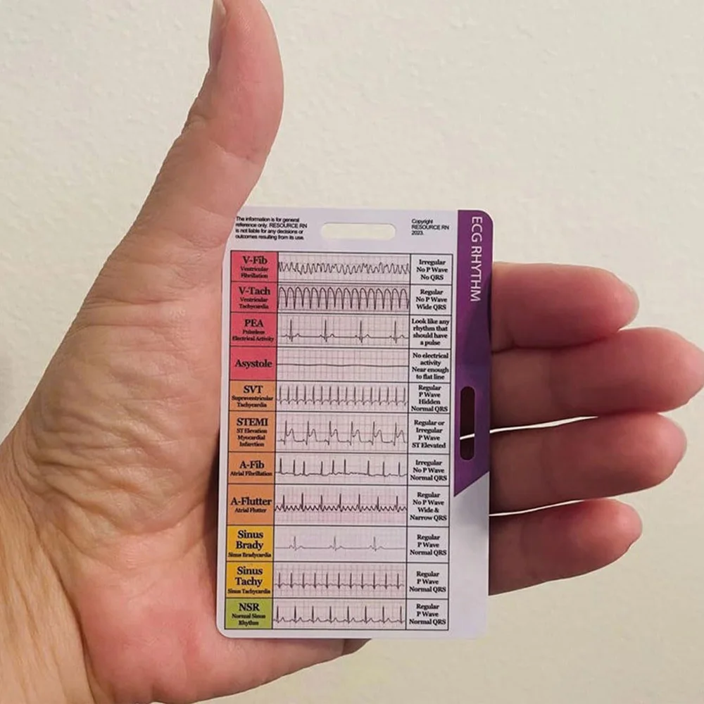 

ECG/EKG Rhythm Pocket Card Pocket Card Ecg Self Measuring Ruler Transparent Ruler Measure Tool Ruler Ecg Interpretation