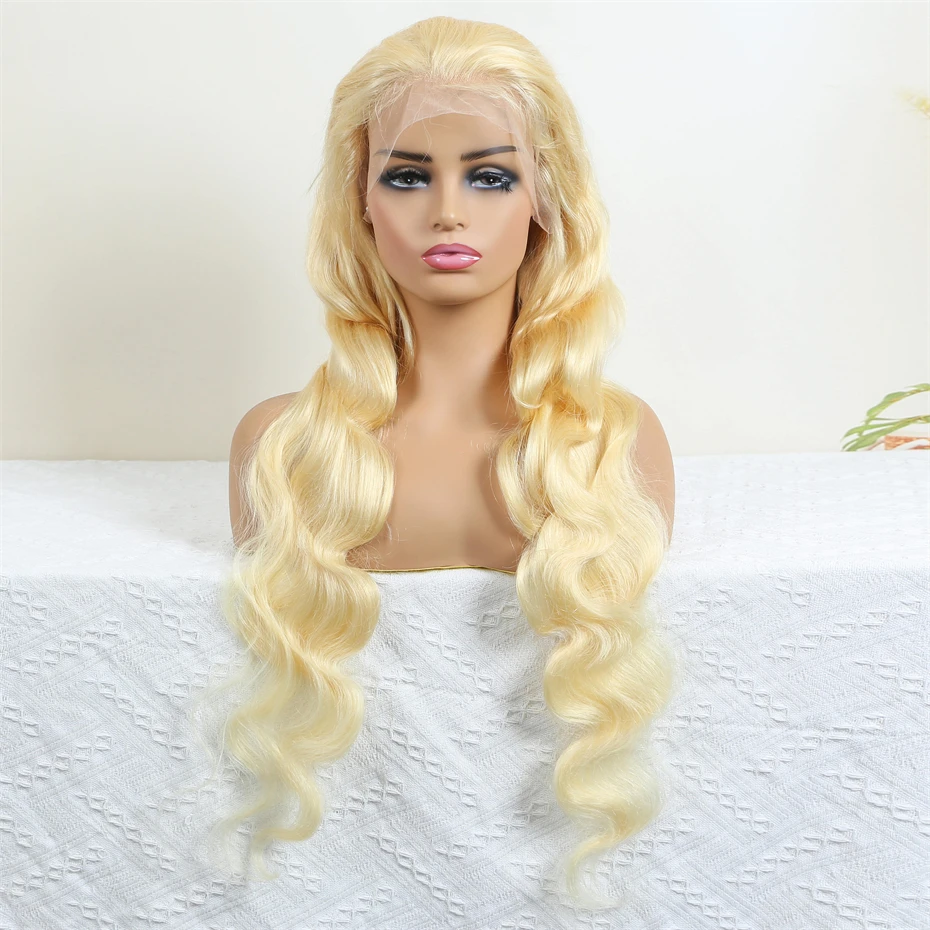 HD 360 Full Lace Wig Human Hair Pre Plucked 613 Honey Blonde Color Lace Front Wigs For Women Remy Vietnamese 13x4 13x6 Lace Frontal Body Wave Wigs 200% 220% Density
