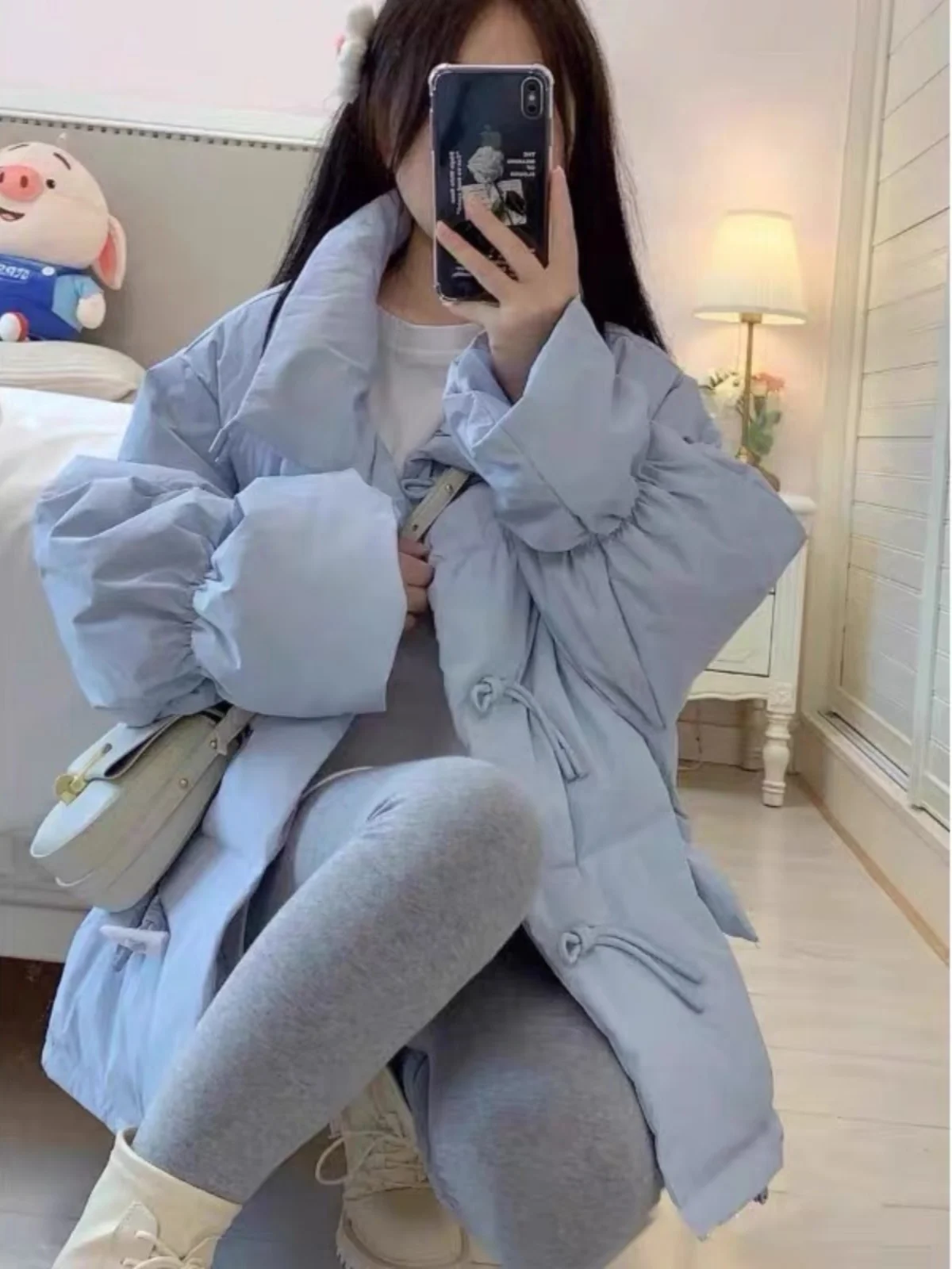 Giacca Puffer Ort da Donna 2025 Nuovo Modello Coreano Ampio Stile Autunno Inverno Cappotto in Cotone con Bottoni