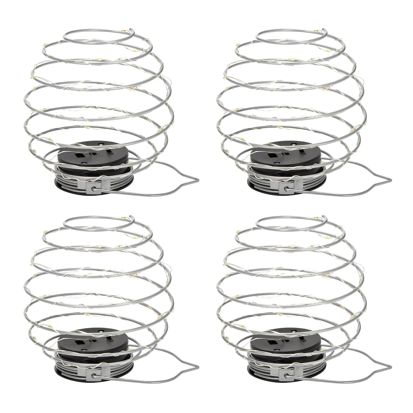 

Светодиодные спиральные подвесные светильники на солнечной энергии Наружное освещение Светодиодный проводной фонарь Спиральный свет (спиральный свет x4) Теплый белый