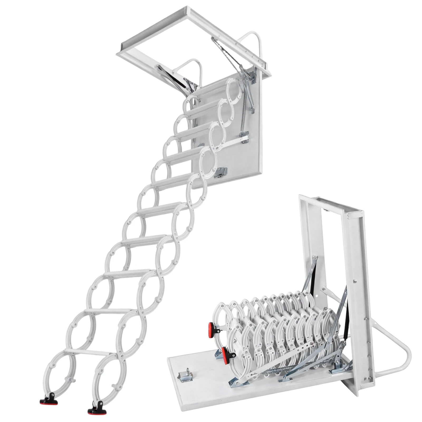 

Выдвижная чердачная лестница-стремянка для гаража, телескопическая, усиленная, грузоподъемность 300 кг