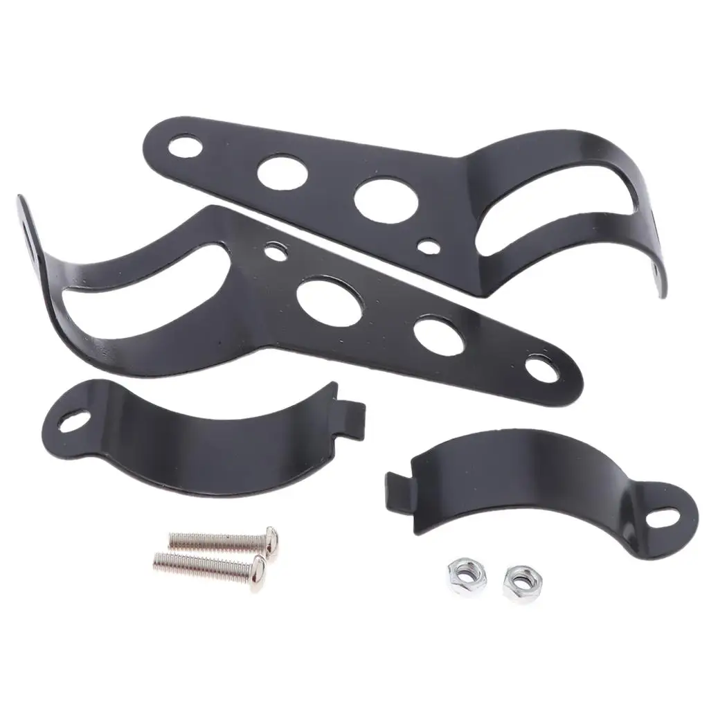 1 Pair of Steel Fork Ear/ Headlight Clamp Brackets for Motorcycle Universal Motorbike Chopper (38-51mm)