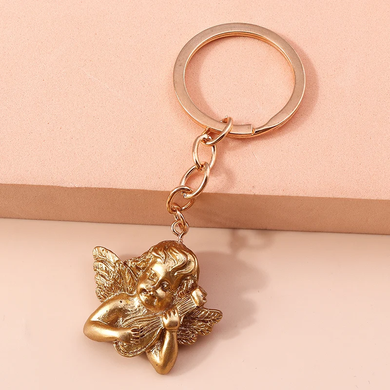 Creative Alloy Angel Keychain for Women Girl Cute Keychain Car Key Ring Holder Trinket Handbag Charms Jewelry Accessories