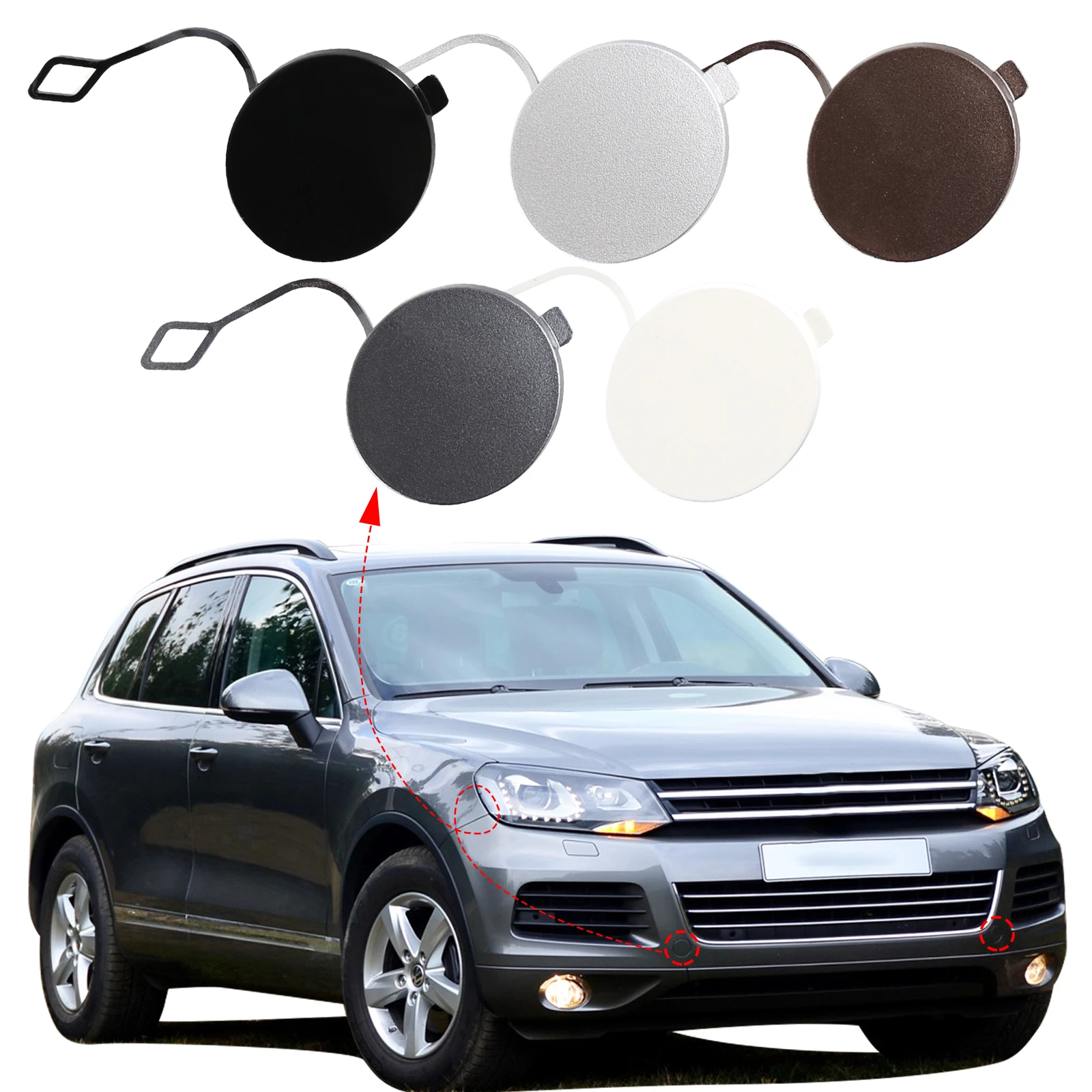 

Крышка фаркопа переднего бампера для VW Touareg 2011 2012 2013 2014 7P6807185 7P6807186, крышка прицепа, автомобильные аксессуары