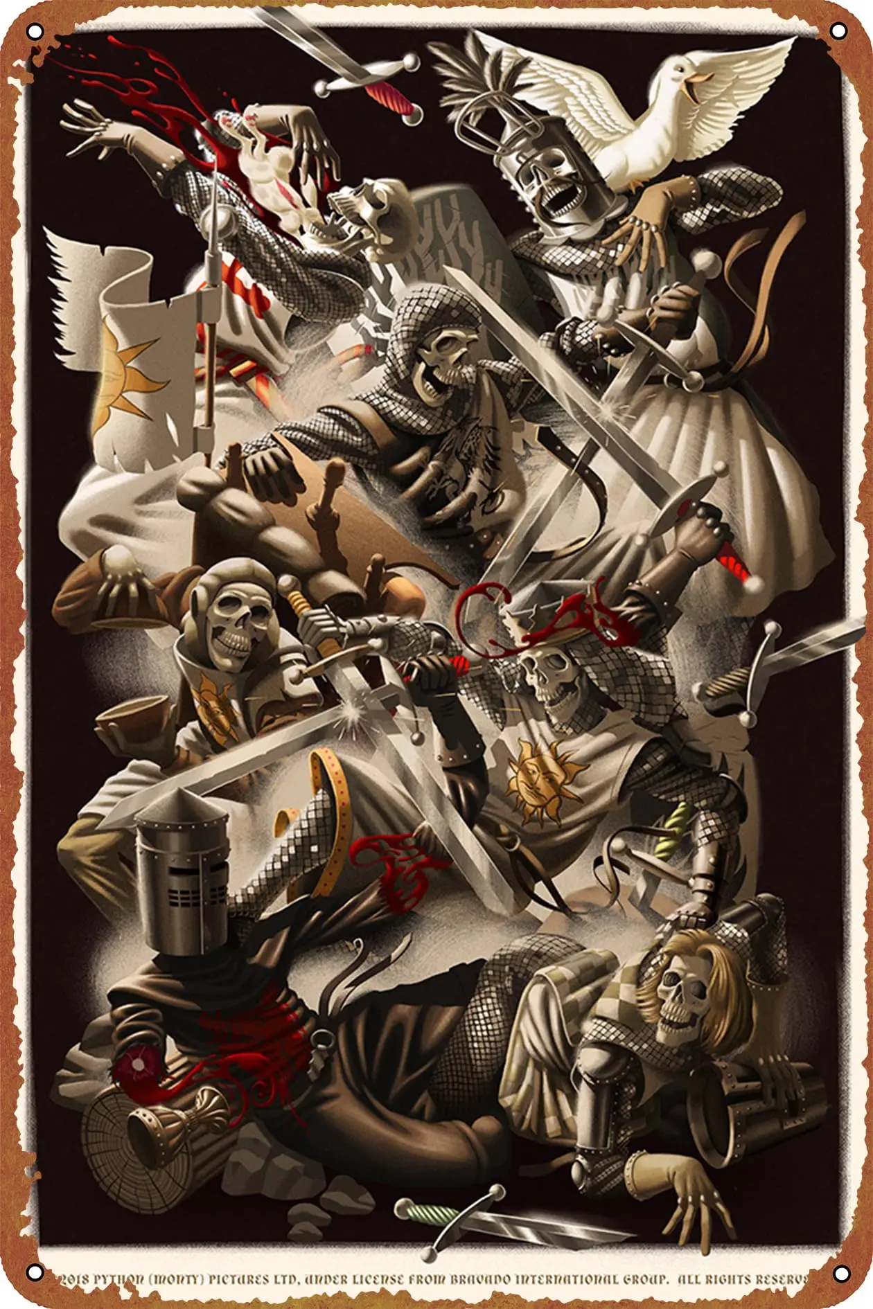 Креативный жестяной логотип Монти питон и Святой грейл, украшение для дома, сада, бара, кафе, офиса, ресторана Sho