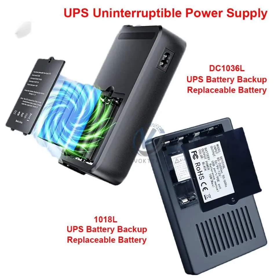 1018L 1036L Uninterruptible DC Battery Backup 5V 9V 12V 15V 24V UPS Power Supply Router Optical Modem