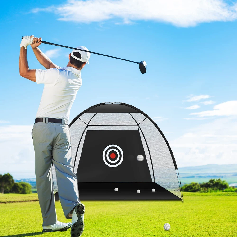 2m Golf Übungs netz Zelt Schlag käfig Outdoor Indoor Grünland Mesh Matte Garten Golf Trainings geräte Golf zubehör