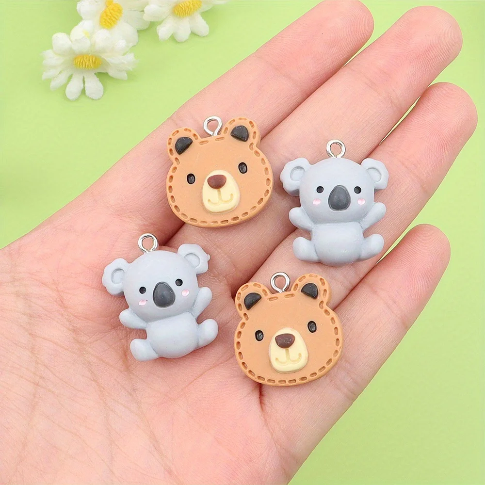 3/8/12pcs Multi-color Bear Cora-shaped Decorative Pendants, DIY Necklaces, Earrings,for Mother's Day Gift Decorative Accessories view 2