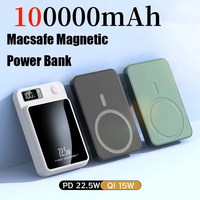 100000mAh 22.5W Wireless Magnetic Power Bank Fast Charging Portable External Battery PowerBank Adapter For Huawei Samsung iPhone