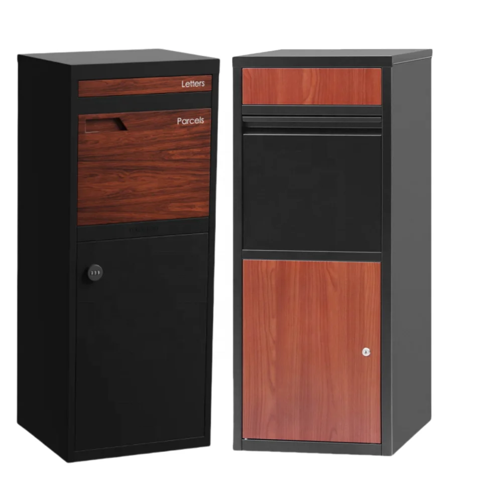 

Безопасная упаковка, отдельно стоящая почтовая коробка для посылок, большая вместительная деревянная металлическая коробка для посылок с замком