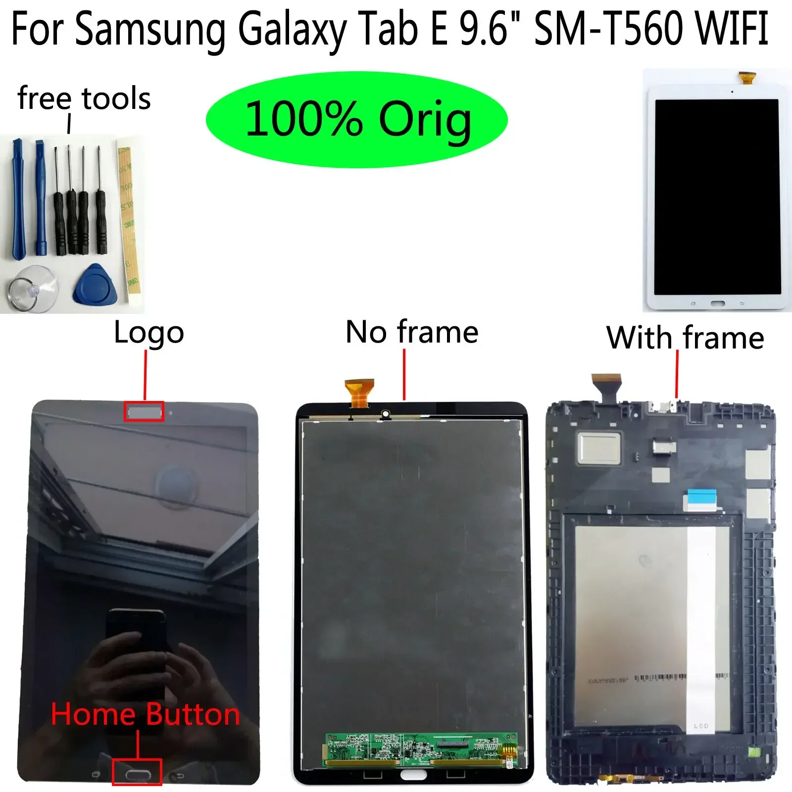 

For Samsung Galaxy Tab E 9.6 SM-T560 T561 T565 T567 LCD Display Touch Screen Digitizer