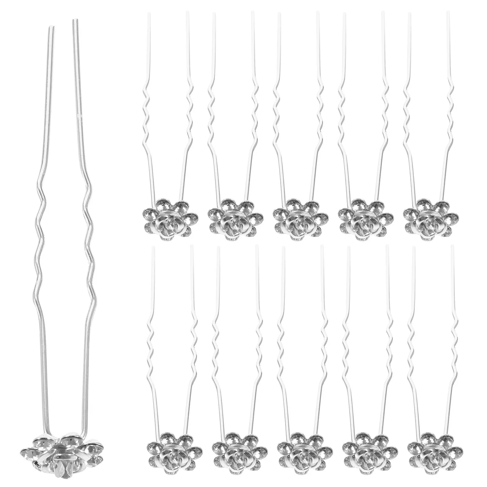 

20Pcs Rose Flower Hairpins Rhinestone Bridal Hair Accessories Wedding Headpiece Bride Hair Jewelry Wedding Accessories for Bride