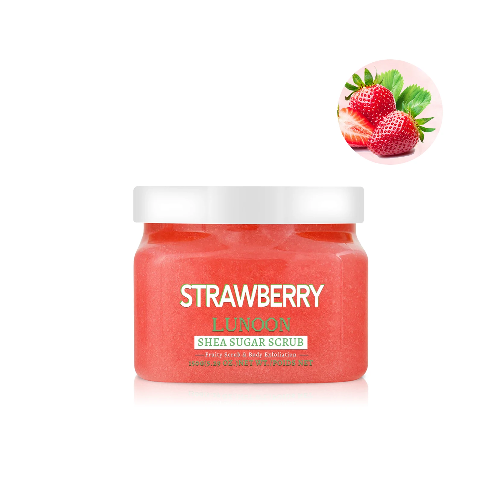 150g LUNOON Fruit Exfoliating Scrub Strawberry & Honey Peach Body Cleaner for Moisturizing Remove Dead Skin and Spa Care