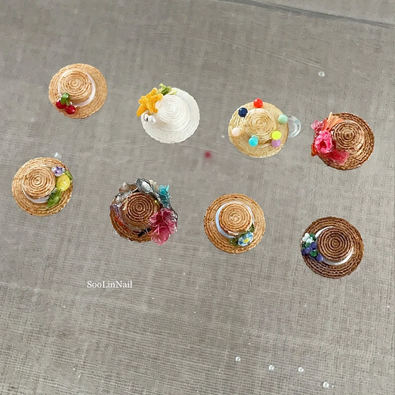 Plantillas lindas del arte del clavo de la joyería del arte del clavo del sombrero de paja de la flor del pato