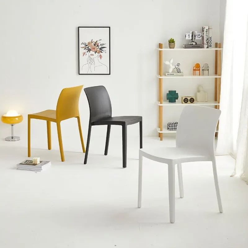 Nordic Stoel Thuis Restaurant Mical Plastic Kruk Moderne Eenvoudige Rugleuning Stoel Stapelbare Eetkamerstoel Groothandel