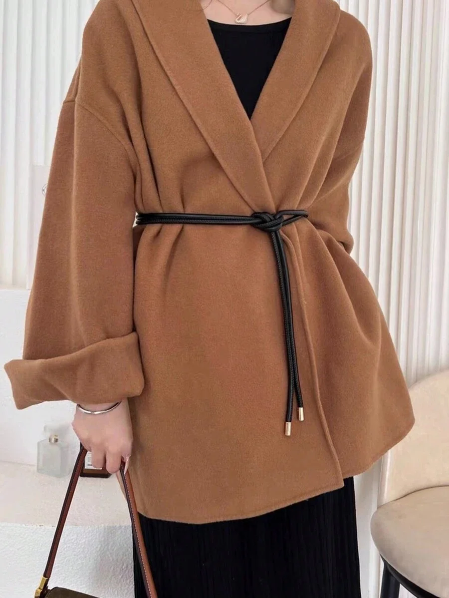 New PU Leather Rope Thin Belt Women Fashion Decorative Knotted Waist Rope Simple Skirt Coat Waist Belt for Women Daily Match