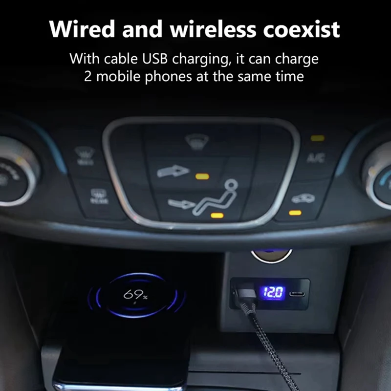 Car Phone Wireless Charger For Chevrolet Blazer 2020-2023 Accessories ,15W Fast Charging Panel Adapter