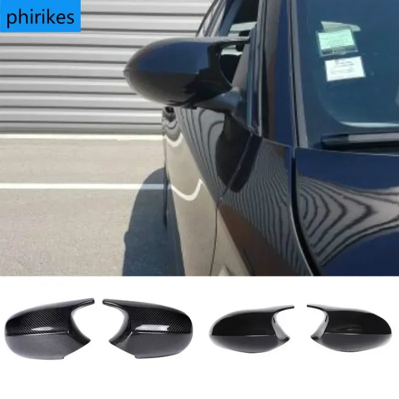 2xMirror Cover E90 Car Side Door Rearview Side Mirror Cover Cap For BMW E90 E91 2005-2007 E92 E93 2006-2009 M3 Style E80 E81 E87