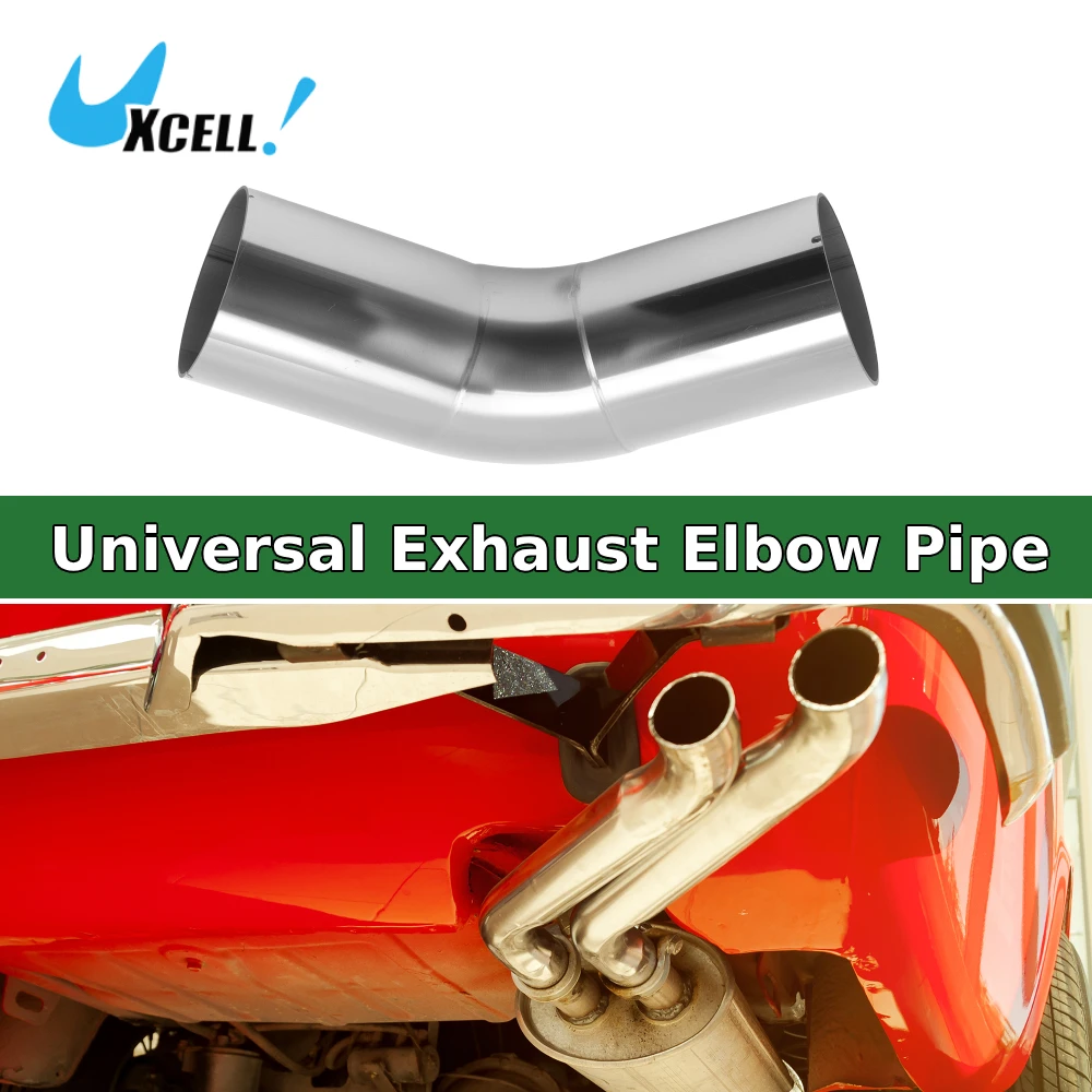 Uxcell 57/70/76/102mm OD 45 Degree Mandrel Bend Elbow Tube 100mm Length Car Exhaust Elbow Pipe Universal Connection Fittings