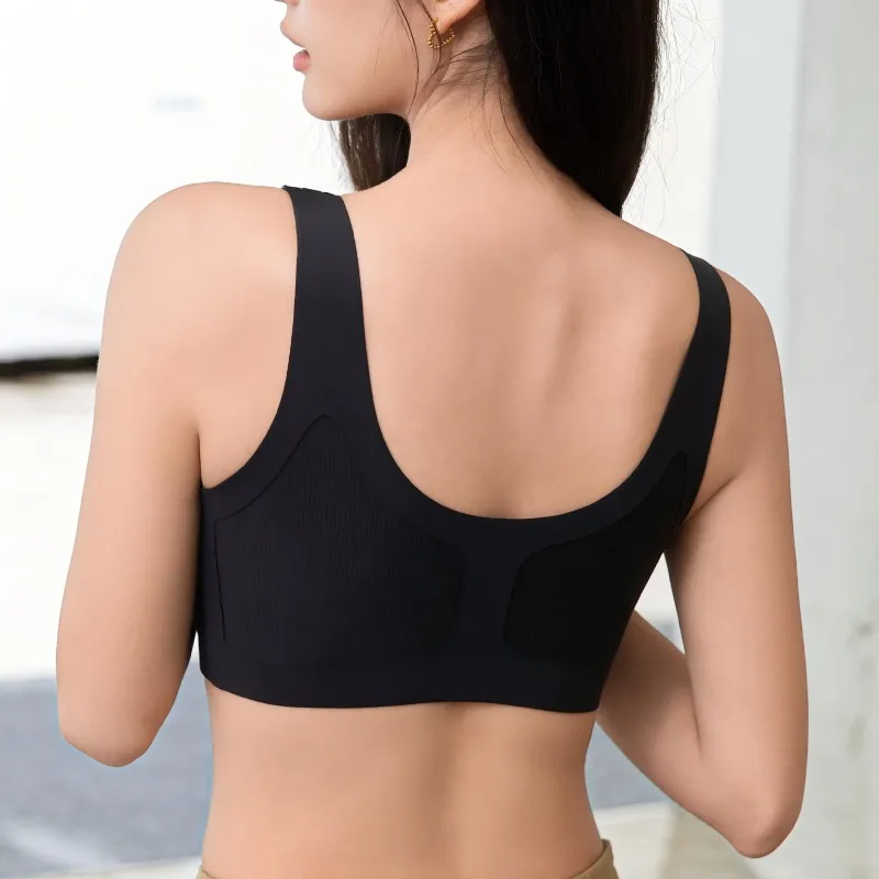Women's Early Fall Brushed Ribbed Tank Bra Wirefree Soft Support Fixed Cup Side Smoothing U-Back Layering Cami Daily Wear
