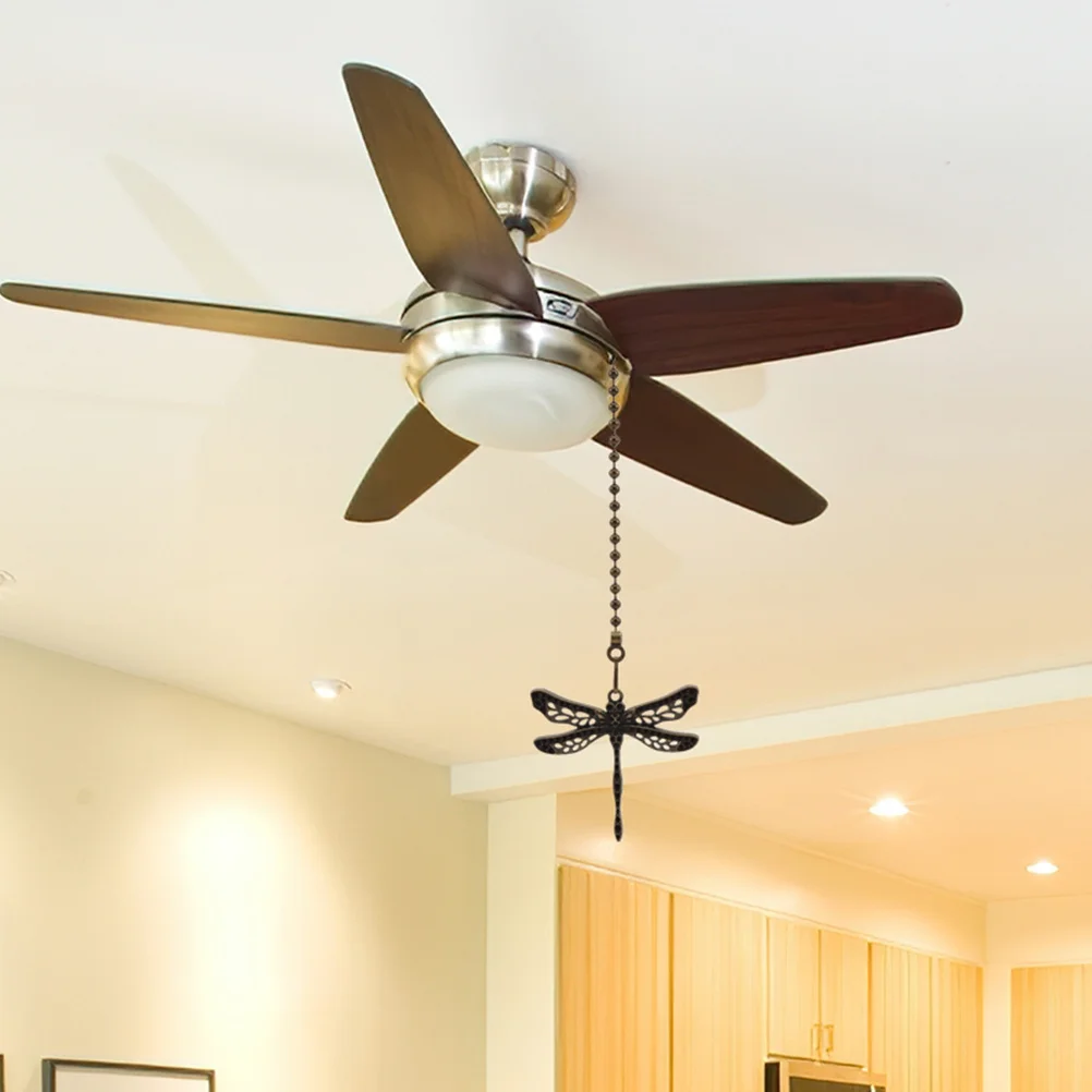 

2Pcs Decorative Ceiling Fan Pull Chain Extension Vintage Metal Light Pull Cord for Bedroom Hallway Bathroom Fan Chain Extender
