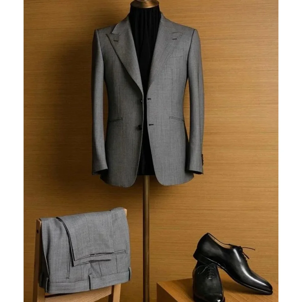 

Men Suit Two Piece Set Single Breasted Casual Fashion Business Slim Fit Comfortable Outfit Groom Wedding Attire