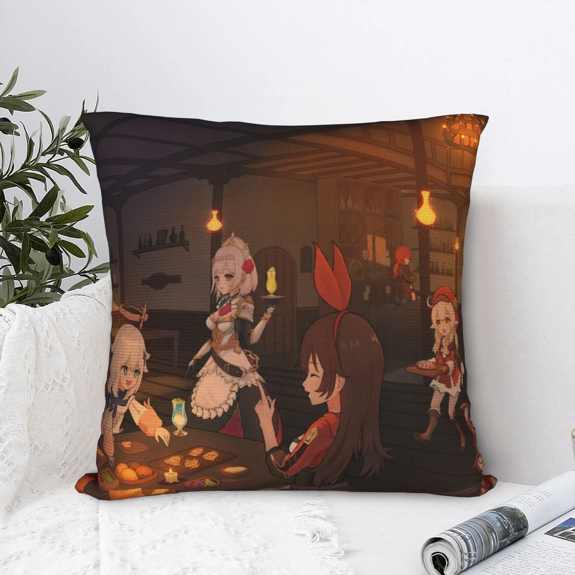 Genshin Impact Pillowcase Soft Polyester Cushion Cover Decorations Game Anime Manga Pillow Case Cover Sofa Dropshipping 45X45cm