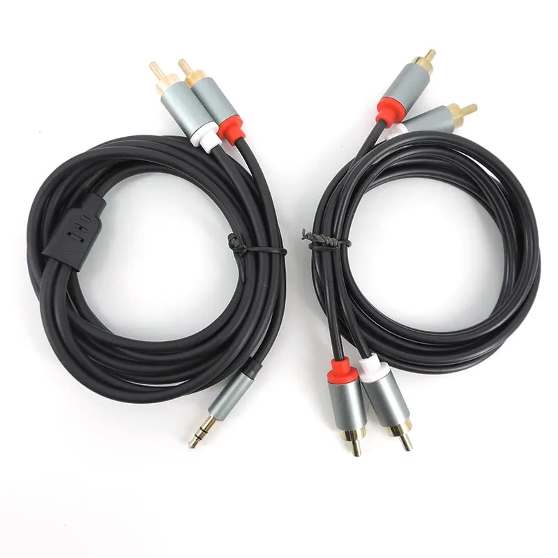 RCA Audio Cable 3.5mm Jack Male 2RCV to 2RCA Male Double Lotus AUX RCA Jack Y Splitter For Amplifier Audio Home Wire m20