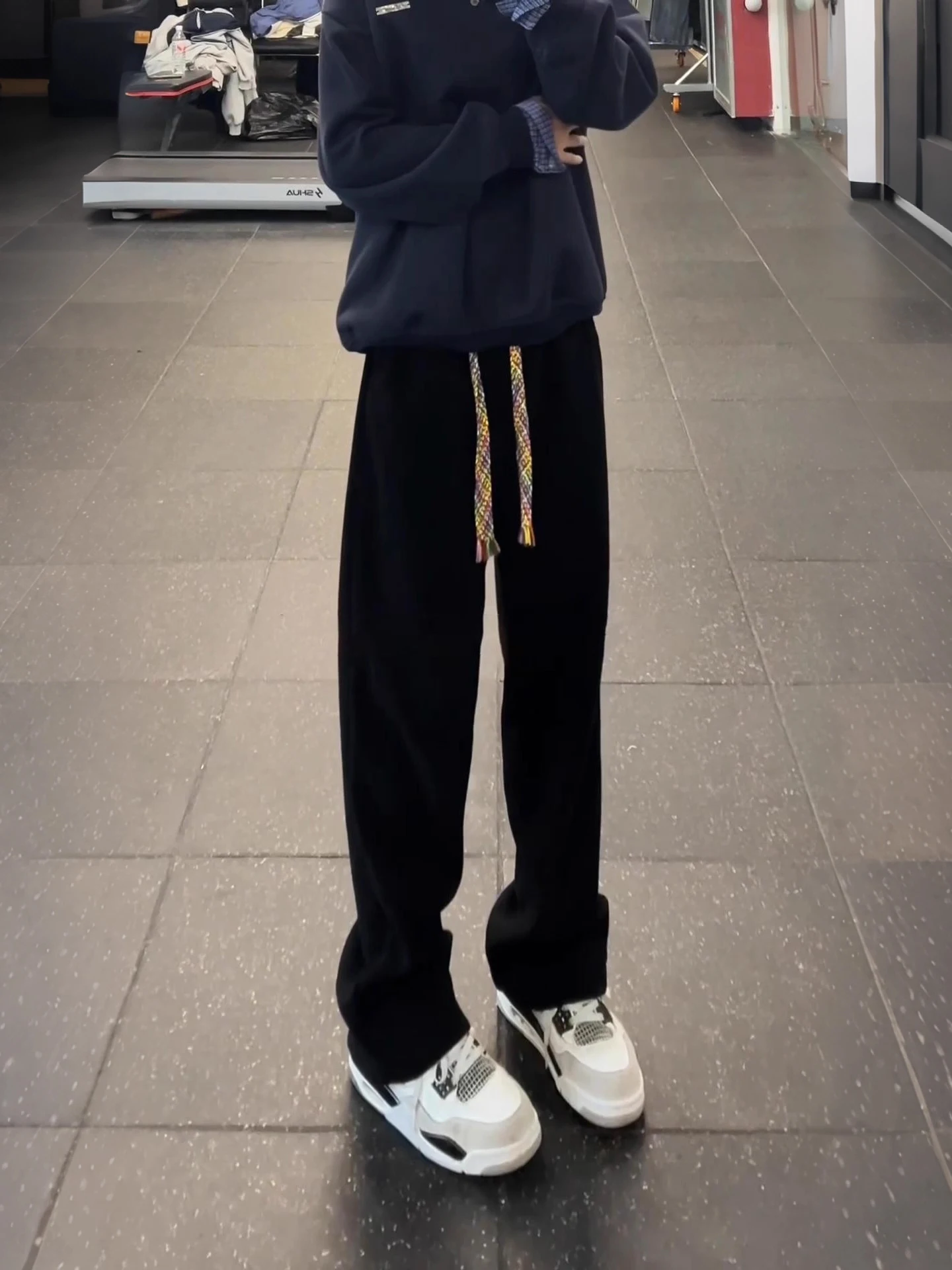 

Утепленные мужские спортивные брюки прямого кроя на флисовой подкладке, зимние теплые повседневные брюки в американском стиле с узором «пшеничный колос»