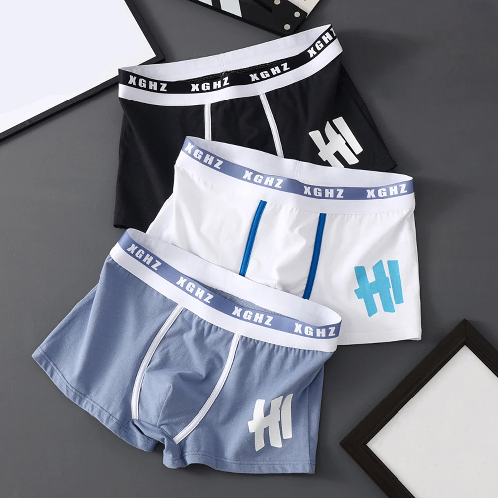 Bañadores de algodón suave, ropa interior transpirable, informal, uso diario, tela de algodón 90, nuevo estado, patrón de estampado de letras